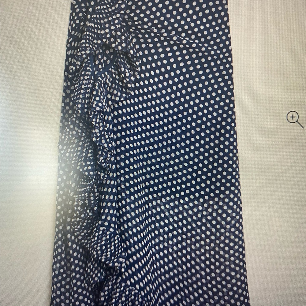 J. Crew Blue and White Polka Dot Skirt